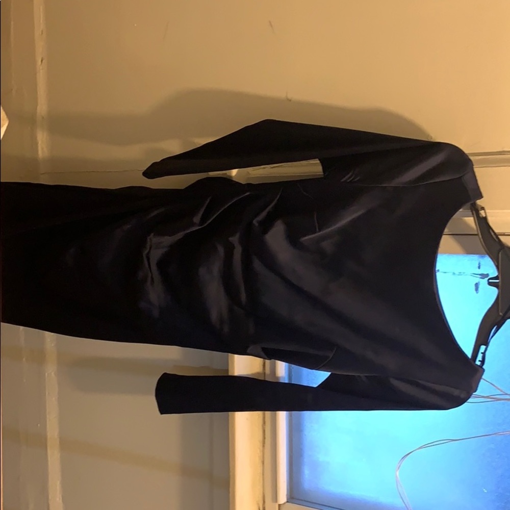 Navy satin dress